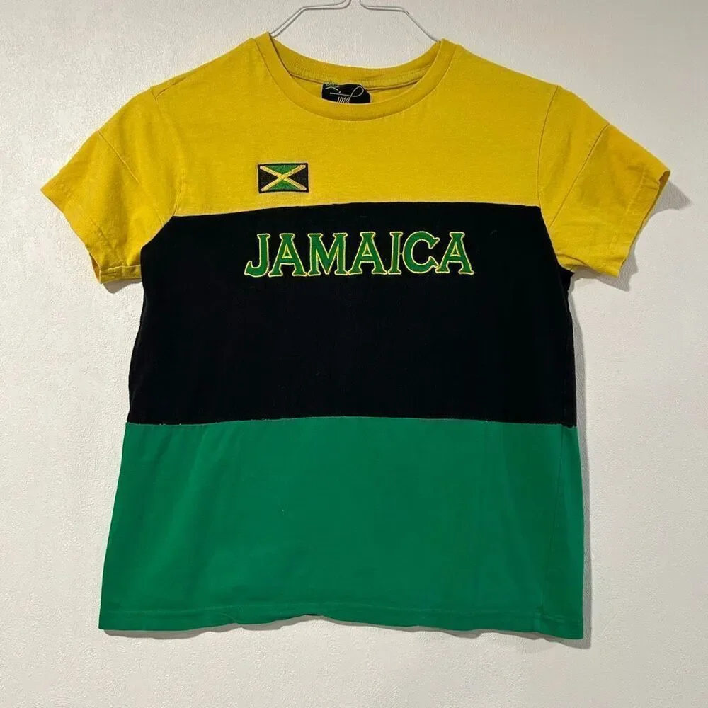 JMD Jamaica Graphic Tee Youth 14/16 Colorblock Cotton T-Shirt